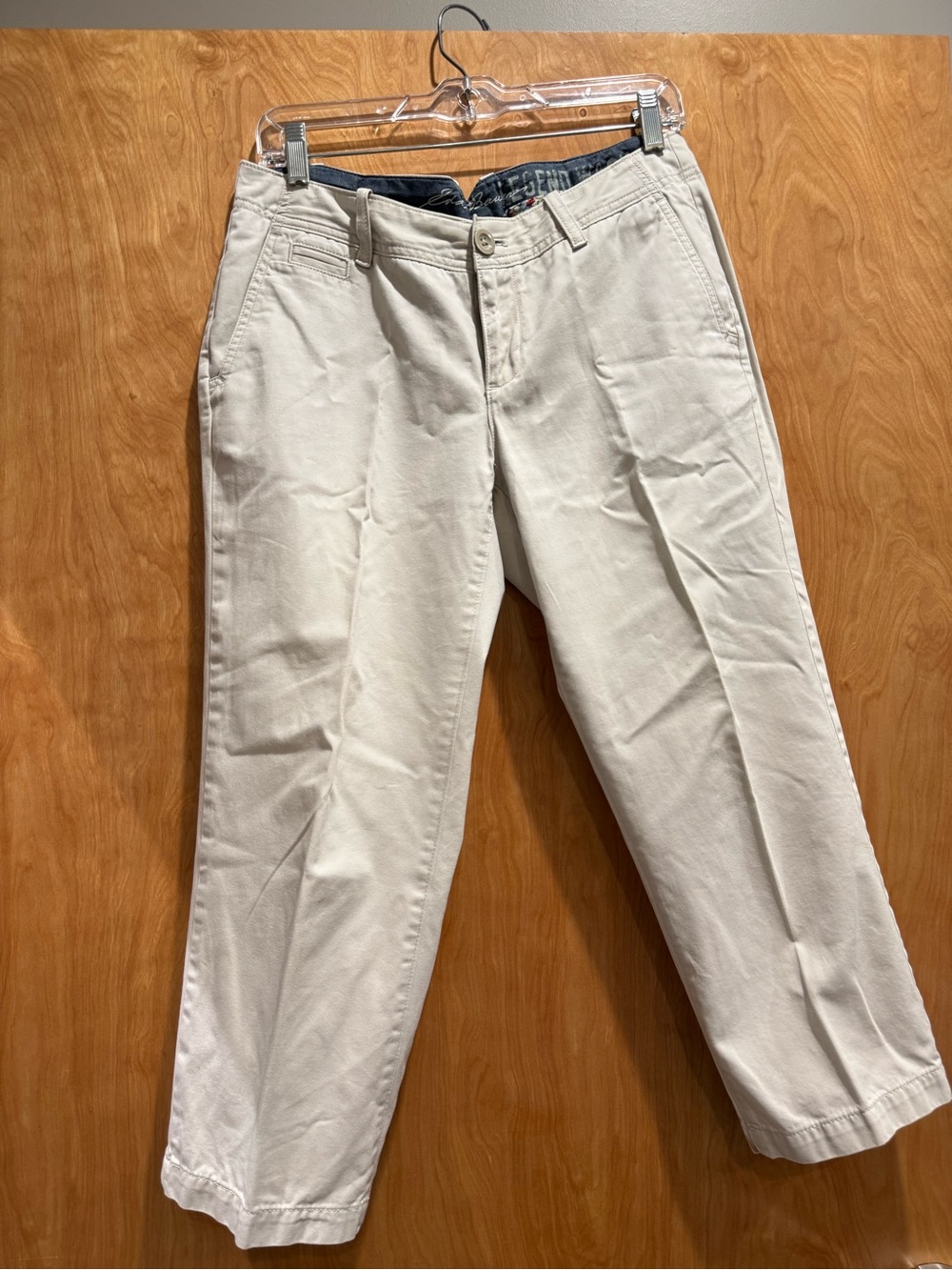 Eddie Bauer Women's Cropped Beige Chinos